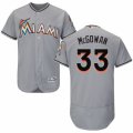 Mens Majestic Miami Marlins #33 Dustin McGowan Grey Flexbase Authentic Collection MLB Jersey