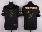 Nike Philadelphia Eagles #7 Sam Bradford Black Pro Line Gold Collection Jersey(Elite)