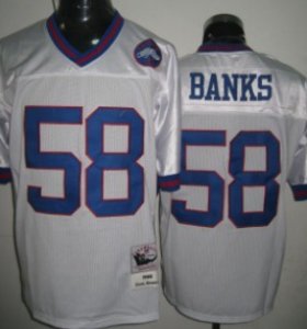 nfl New York Giants #58 Banks Throwback White
