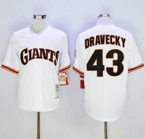 Mitchell and Ness San Francisco Giants #43 Dave Dravecky Stitched White Throwback Baseball Jersey