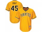 Youth Pittsburgh Pirates #45 Gerrit Cole Gold Cool Base Stitched MLB Jersey