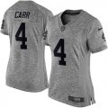 Women Nike Oakland Raiders #4 Derek Carr Gray Stitched NFL Limited Gridiron Gray Jersey