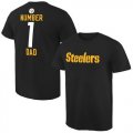 Mens Pittsburgh Steelers Pro Line College Number 1 Dad T-Shirt Black