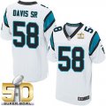 Nike Carolina Panthers #58 Thomas Davis Sr White Super Bowl 50 Men Stitched NFL Elite Jersey