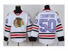 nhl jerseys chicago blackhawks #50 crawford white[number purple]