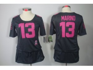 Nike Womens Miami Dolphins #13 Marino Dark gery Jerseys[breast Cancer Awareness]