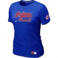 Women Cleveland Indians Blue Nike Short Sleeve Practice T-Shirt