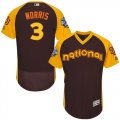Mens Majestic San Diego Padres #3 Derek Norris Brown 2016 All-Star National League BP Authentic Collection Flex Base MLB Jersey