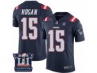 Mens Nike New England Patriots #15 Chris Hogan Limited Navy Blue Rush Super Bowl LI Champions NFL Jersey