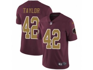 Youth Nike Washington Redskins #42 Charley Taylor Vapor Untouchable Limited Burgundy Red Gold Number Alternate 80TH Anniversary NFL Jersey