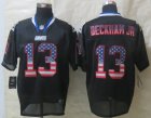 Nike New York Giants #13 Odell Beckham Jr Black Jerseys(USA Flag Fashion Elite)