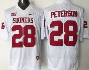 NCAA Oklahoma sooners #28 peterson WHITE jerseys