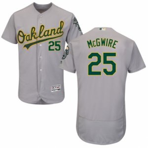 Men\'s Majestic Oakland Athletics #25 Mark McGwire Grey Flexbase Authentic Collection MLB Jersey