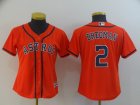 Astros #2 Alex Bregman Orange Women Cool Base Jersey