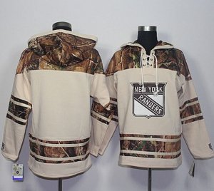 Mens New York Rangers Blank Cream Camo Stitched NHL Jersey