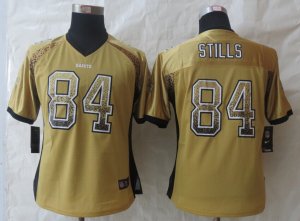 Women New Nike New Orleans Saints #84 Stills gold Jerseys(Drift Fashion)