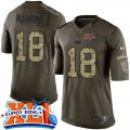 Nike Indianapolis Colts #18 Peyton Manning Green Super Bowl XLI Men Stitched NFL Limited Salute to Service Jersey