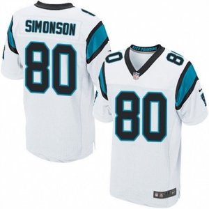 Mens Nike Carolina Panthers #80 Scott Simonson Elite White NFL Jersey