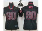 2013 Nike Super Bowl XLVII NFL Youth San Francisco 49ers #80 Jerry Rice Black(Lights Out Elite)