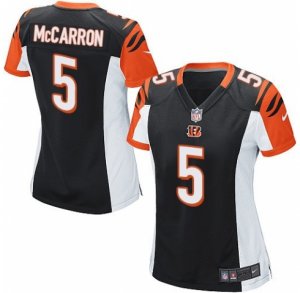 Womens Nike Cincinnati Bengals #5 AJ McCarron Game Black Team Color NFL Jersey