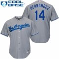 Men's Majestic Los Angeles Dodgers #14 Enrique Hernandez Authentic Grey Road Cool Base MLB Jersey