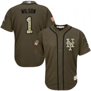 New York Mets #1 Mookie Wilson Green Salute to Service Stitched Baseball Jersey