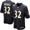 Mens Nike Baltimore Ravens #32 Eric Weddle Game Black Alternate NFL Jersey