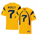 West Virginia Mountaineers #7 Daryl Worley Gold College Football Jersey