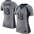 Women Nike Denver Broncos #18 Peyton Manning Gray Stitched Gridiron