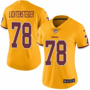 Women\'s Nike Washington Redskins #78 Kory Lichtensteiger Limited Gold Rush NFL Jersey