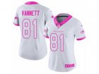 Women Nike Seattle Seahawks #81 Nick Vannett Limited White-Pink Rush Fashion NFL Jersey