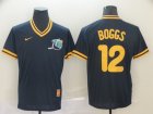 Rays #12 Wade Boggs Navy Throwback Jersey