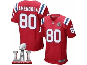 Mens Nike New England Patriots #80 Danny Amendola Elite Red Alternate Super Bowl LI 51 NFL Jersey