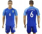 Brazil #6 Kasmirski Blue Soccer Country Jersey