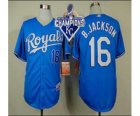 2015 World series champions Mlb Kansas City Royals #16 Bo Jackson L.blue jerseys