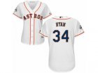 Women Majestic Houston Astros #34 Nolan Ryan Replica White Home 2017 World Series Bound Cool Base MLB Jersey