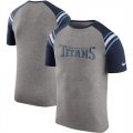 Tennessee Titans Enzyme Shoulder Stripe Raglan T-Shirt Heathered Gray