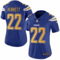 Women's Nike San Diego Chargers #22 Jason Verrett Limited Electric Blue Rush NFL Jersey