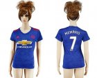 Womens Manchester United #7 Memphis Away Soccer Club Jersey