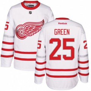 Mens Reebok Detroit Red Wings #25 Mike Green Authentic White 2017 Centennial Classic NHL Jersey