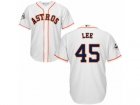 Houston Astros #45 Carlos Lee Replica White Home 2017 World Series Bound Cool Base MLB Jersey