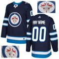 Jets Mens Customized Navy With Special Glittery Logo Adidas Jersey