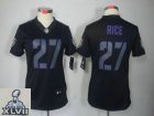 2013 Super Bowl XLVII Women NEW NFL Baltimore Ravens 27# Ray Rice Black Jerseys(Impact Limited)