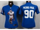 Nike Womens New York Giants #90 Pierre-paul Blue Portrait Fashion Game Jerseys