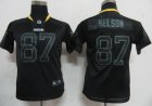 youth nfl green bay packers #87 nelson black[lights out]