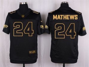 Nike Philadelphia Eagles #24 Ryan Mathews Black Pro Line Gold Collection Jersey(Elite)