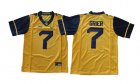 West Virginia Mountaineers #7 Will Grier Gold College Football Jersey