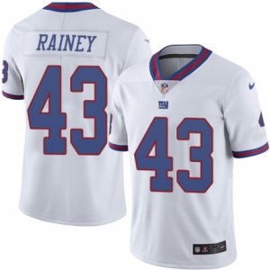 Mens Nike New York Giants #43 Bobby Rainey Limited White Rush NFL Jersey