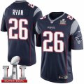 Youth Nike New England Patriots #26 Logan Ryan Elite Navy Blue Team Color Super Bowl LI 51 NFL Jersey