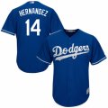 Men's Majestic Los Angeles Dodgers #14 Enrique Hernandez Authentic Royal Blue Alternate Cool Base MLB Jersey